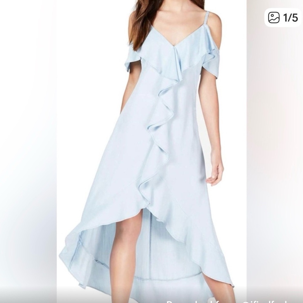 GUESS Light Blue Ruffle Dress - Picture 5 of 6